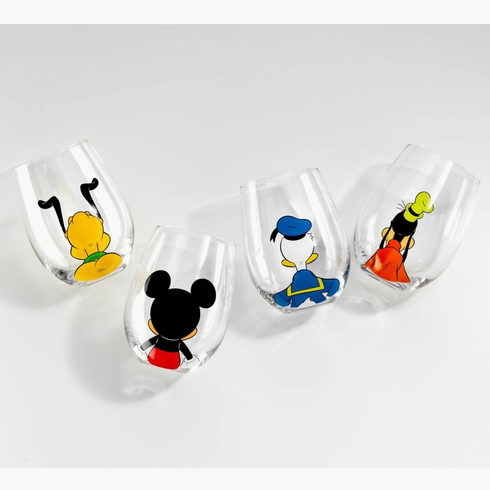 Disney Character Stemless Wine Glass Set